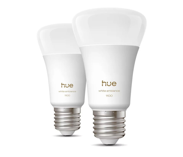 Philips Hue Inteligentna żarówka White Ambiance A60 E27 - 1100lm (2szt.) - 1490233 - zdjęcie 2